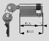 Hormann demi-cylindre profilé 35,5 mm avec 2 clés